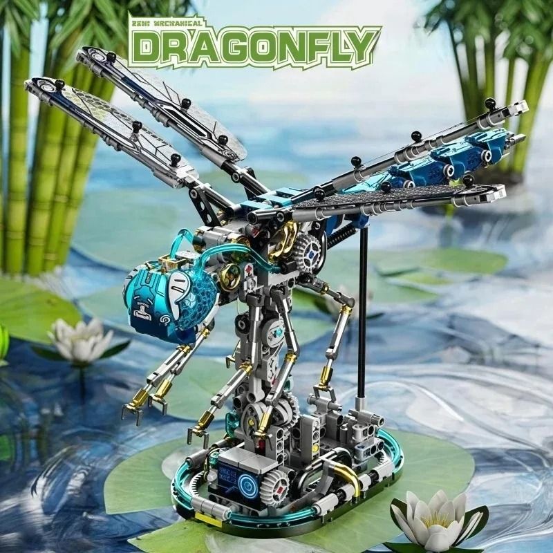 866PCS Mechanical Dragonfly Building Blocks STEM Construction Kit