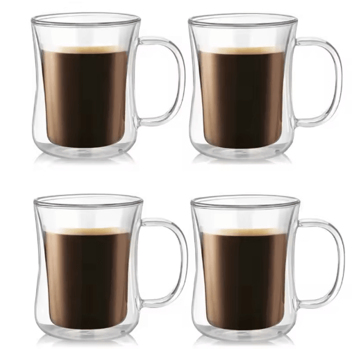 Handmade Double Wall Glass Cup Set – Heat-Resistant Transparent Beer, Coffee & Whiskey Mugs