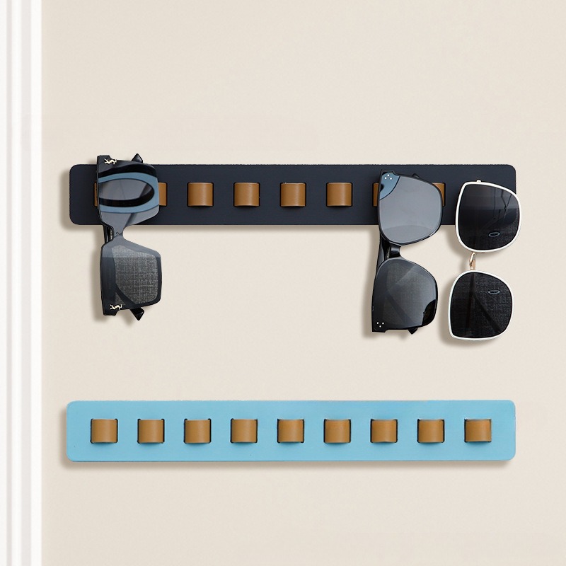 Wall Mounted Wooden Eyeglass Rack, Sunglasses Storage Display and Household Glasses Organizer