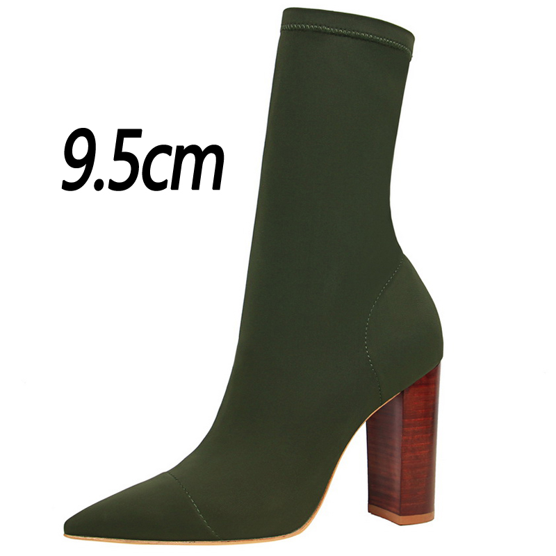 Pointed Sexy Toe Stretch Boots Autumn Stiletto High Heels Women Boots Fashion Ankle Boots Ladies Shoes