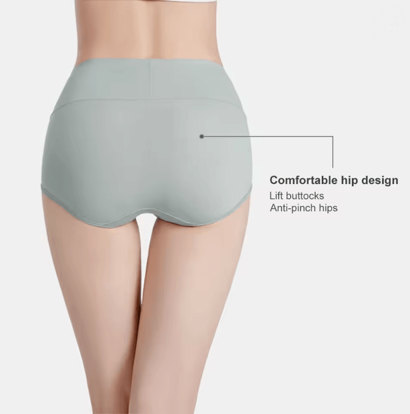5 Pack Womens Cotton High Waisted Underwear Tummy Control Breathable Comfort