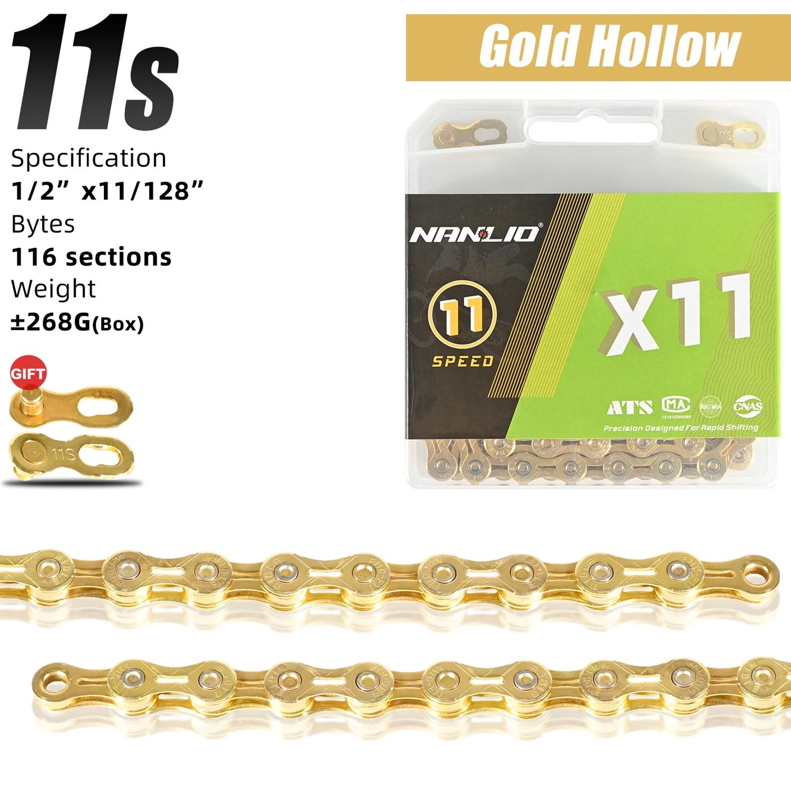 Nanlio Bike Chain X8 X9 X10 X11 X12 Variable Speed 116L 126L