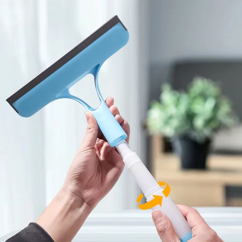 3-in-1 Glass Cleaning Tool - Household Window Wiper with Water Spray and Scraper