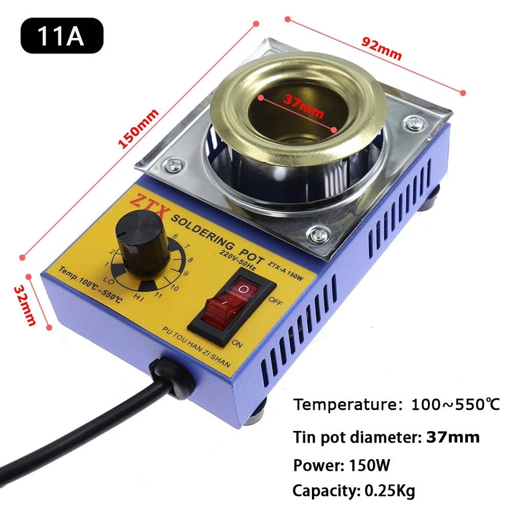 High Quality 220V Adjustable Temperature Tin Melting Furnace Pot Tool with EU Plug