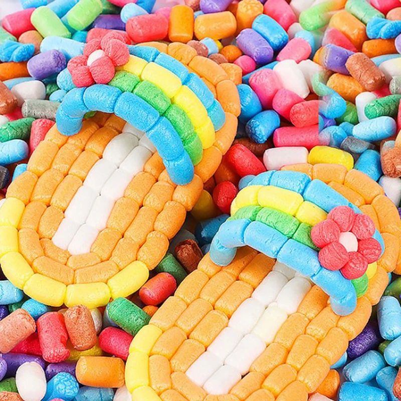 500-Piece Magic Corn Building Blocks Set, Water-Activated Corn Starch Craft Kit for Kids