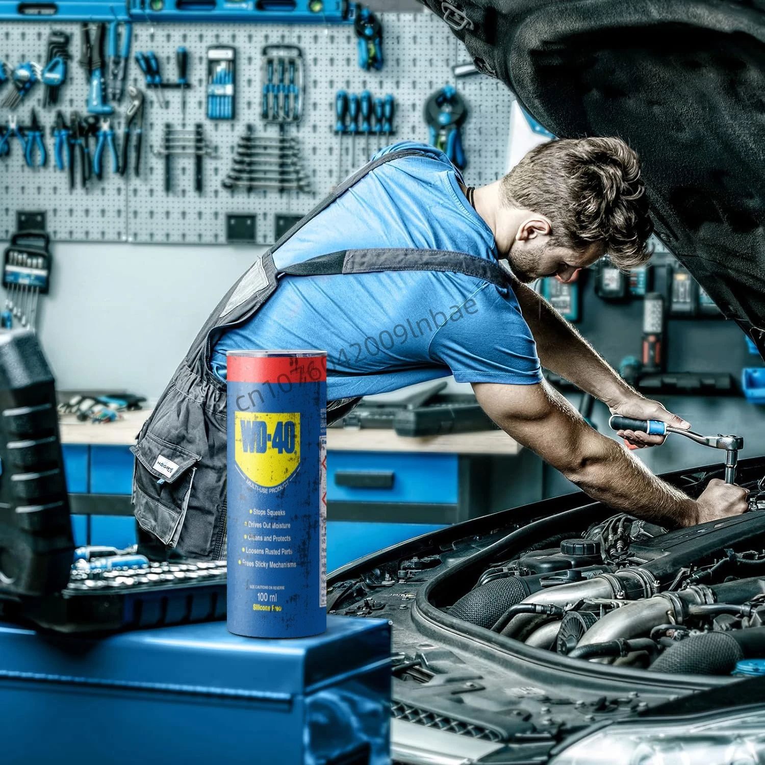 WD40 Mechanic Stainless Steel Vacuum Insulated Tumbler – Double Wall Coffee Mug with Lid & Straws