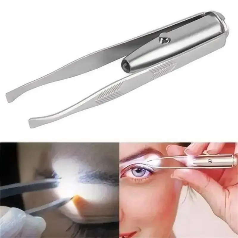 LED Eyebrow Tweezer with Portable Stainless Steel Design for Precise Hair Removal