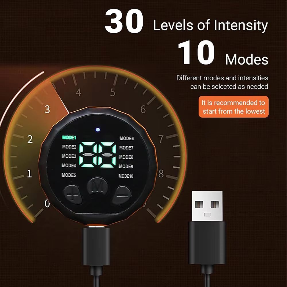 Smart EMS Abdominal Muscle Toner USB Rechargeable Ab Trainer and Body Massager for Core Strength and Weight Loss