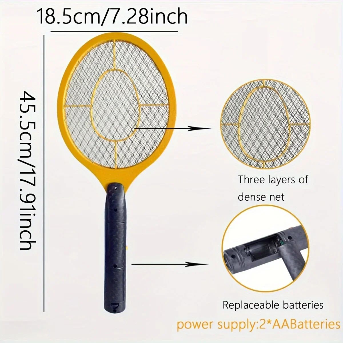 Lightweight Electric Mosquito Swatter – Compact High-Efficiency Bug Zapper Racket