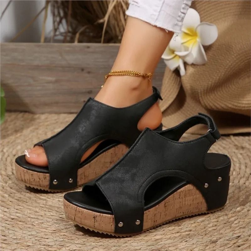 Womens Summer Wedge Sandals with Elegant Slip On Design