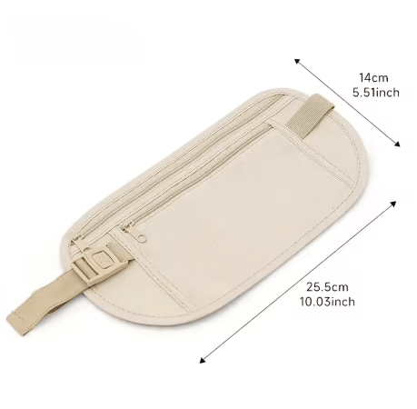 Invisible Running Waist Bag Hidden Travel Money Belt and Security Wallet