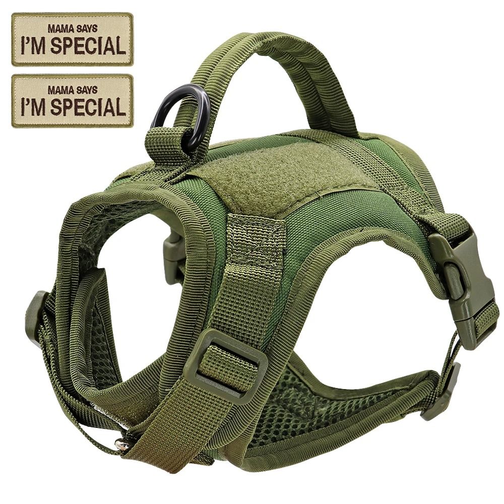 Nylon Tactical Cat Harness Vest With Handle and Stickers
