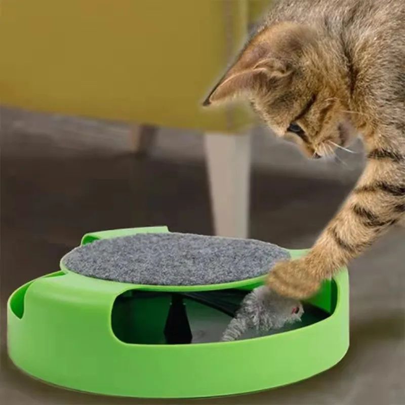 Interactive Cat Turntable Roller Toy with Scratcher and Track Ball