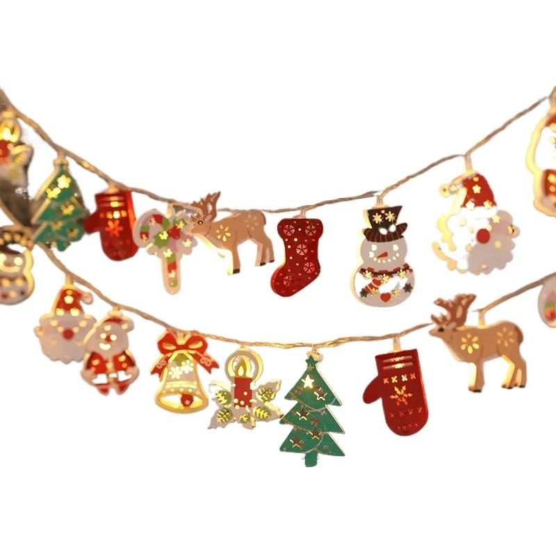 Christmas Deer Snowflake LED String Lights with Battery Powered Fairy Illumination