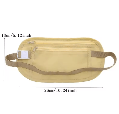 Invisible Running Waist Bag Hidden Travel Money Belt and Security Wallet