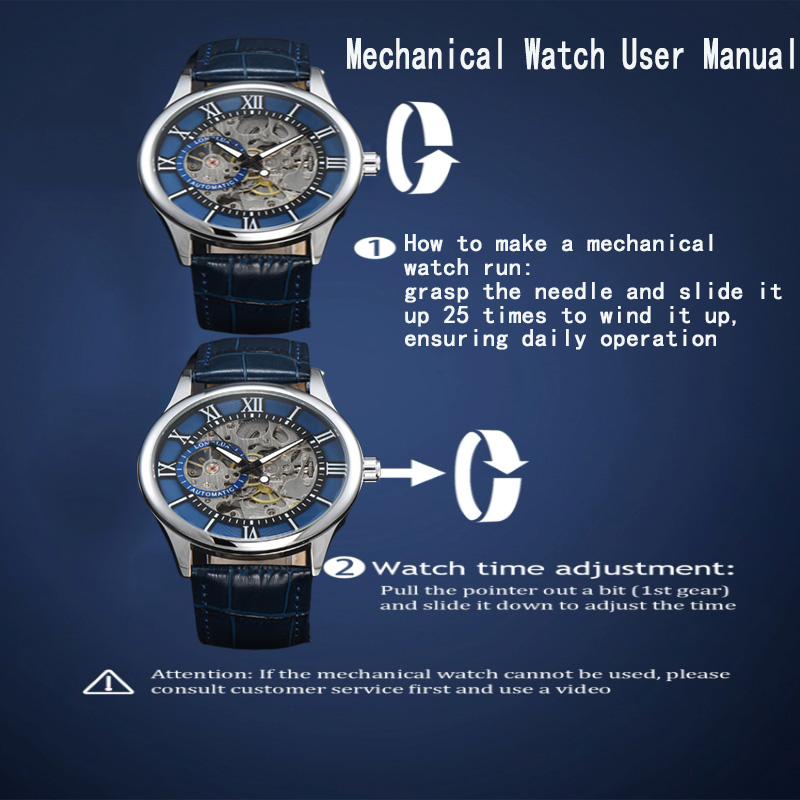 Waterproof Hollow Leather Men's Watch Automatic Mechanical Rome Watch