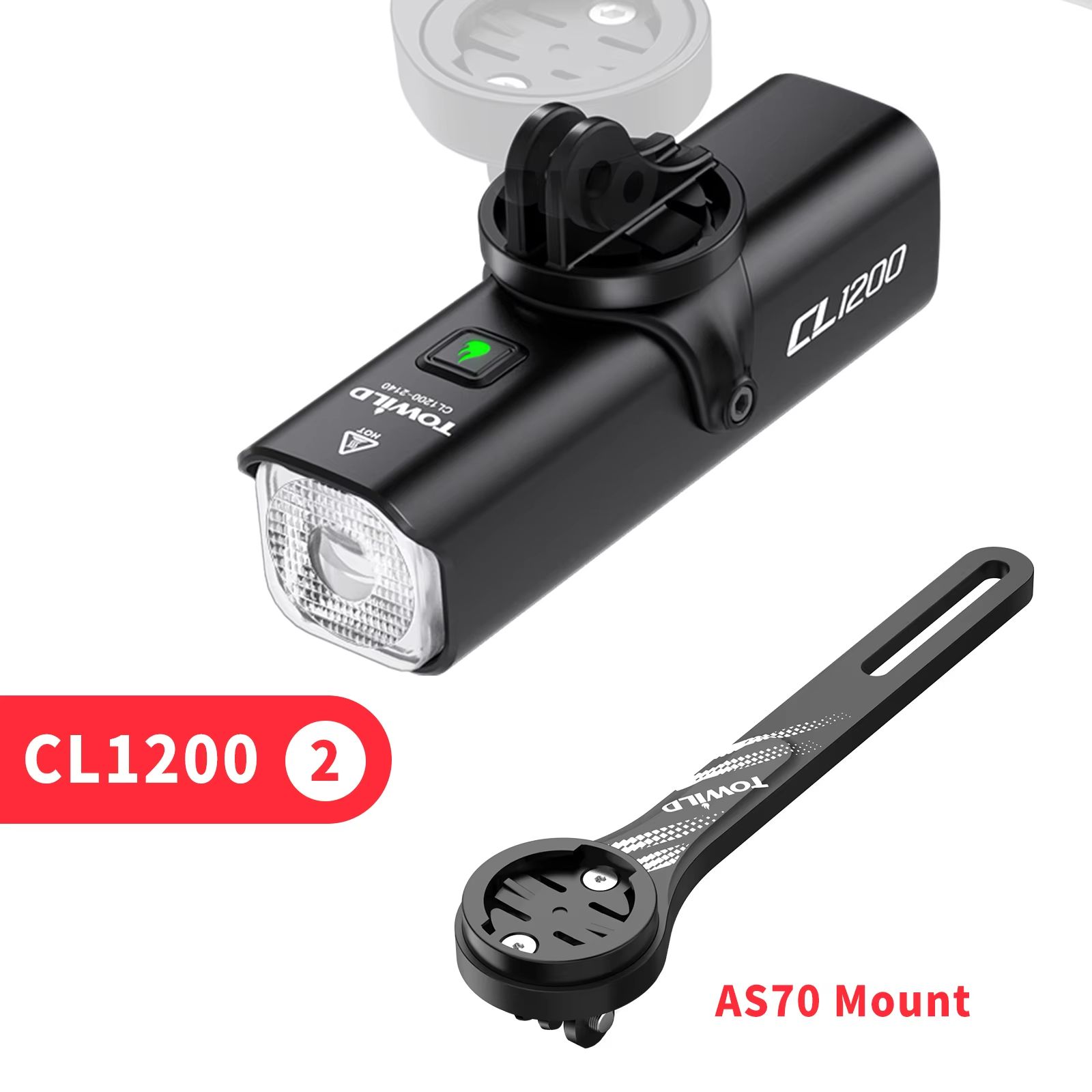 TOWILD CL1200 Smart Bike Headlight – 1200 Lumen USB-C Rechargeable Bicycle Light with Remote Control & 5000mAh Battery