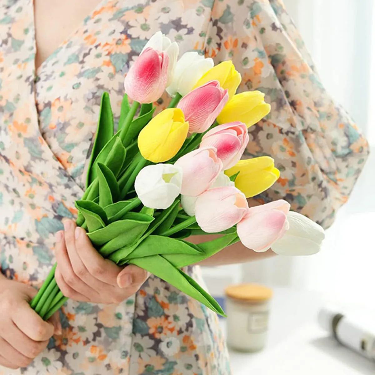 10Pcs Realistic Artificial Tulip Flowers for Home Decor
