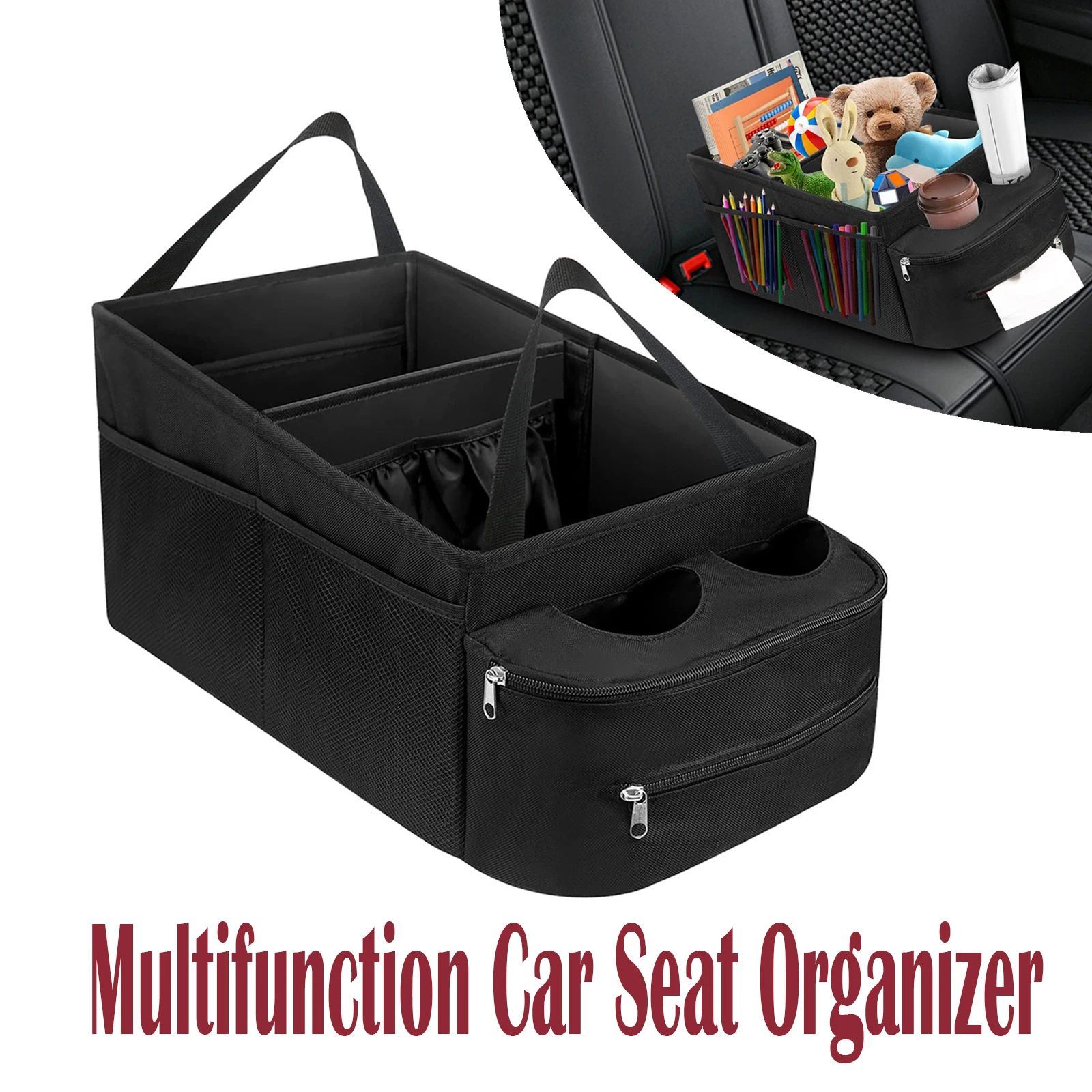 Foldable Car Trunk Organizer Storage Box with Compartments for SUV and Auto Essentials