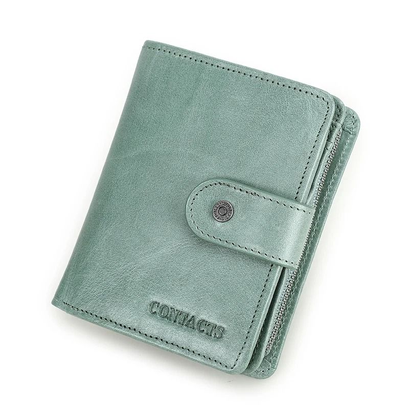 Genuine Leather RFID Blocking Wallet with Coin Pocket