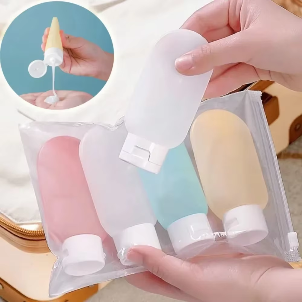 Travel-Ready Leak-Proof Refillable Liquid Containers, Compact Empty Tubs for Toiletries