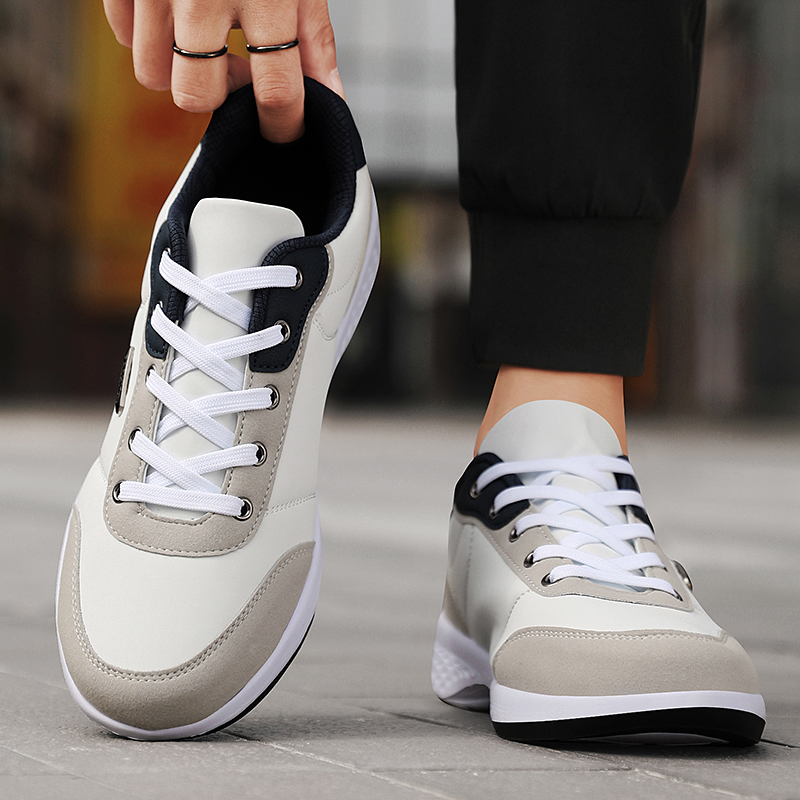New Balan Men Leather Shoes, Stylish Sport Sneakers for Men, Breathable Non-Slip Shoes, Trend Holiday Footwear for Male