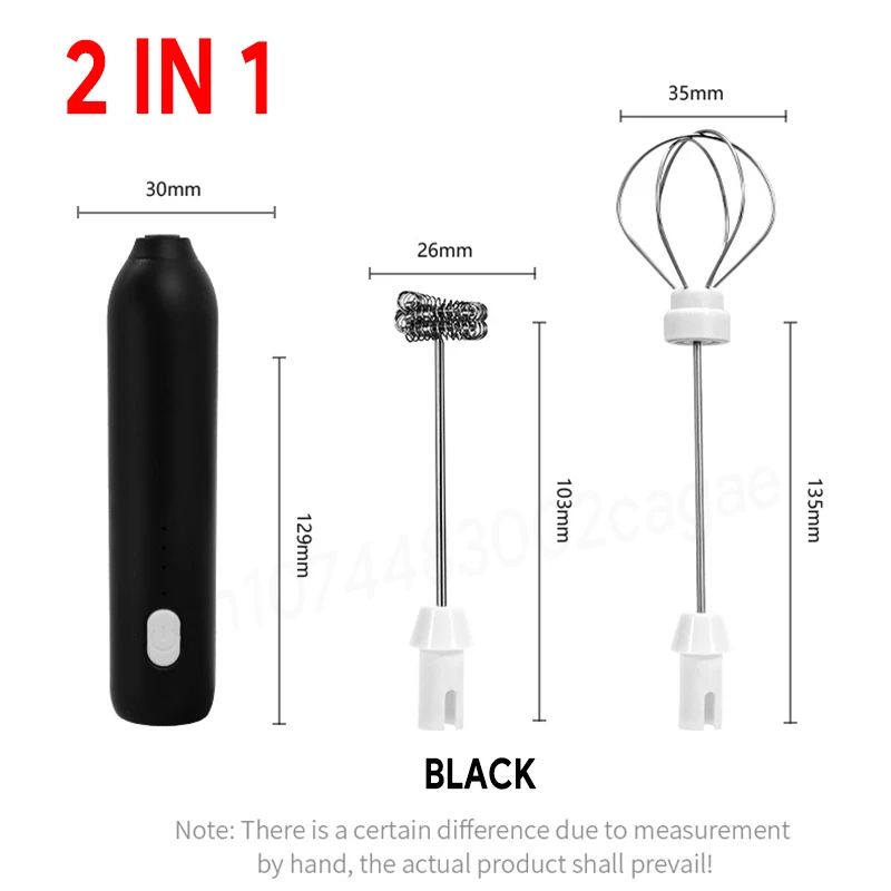 Rechargeable 3-Speed Electric Milk Frother & Egg Beater – Handheld Coffee Foam Maker