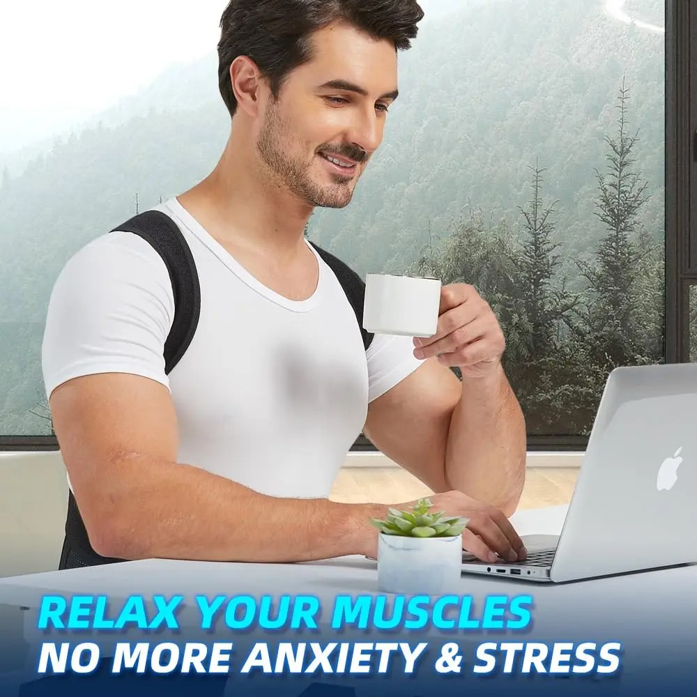Adjustable Back Brace Posture Corrector for Women and Men Full Back Support & Shoulder Straightener for Upper and Lower
