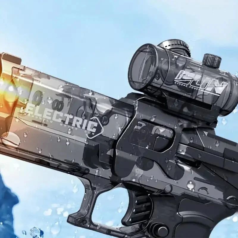 Electric Water Gun with LED Light – Rechargeable Automatic Water Blaster, High-Pressure Continuous Spray