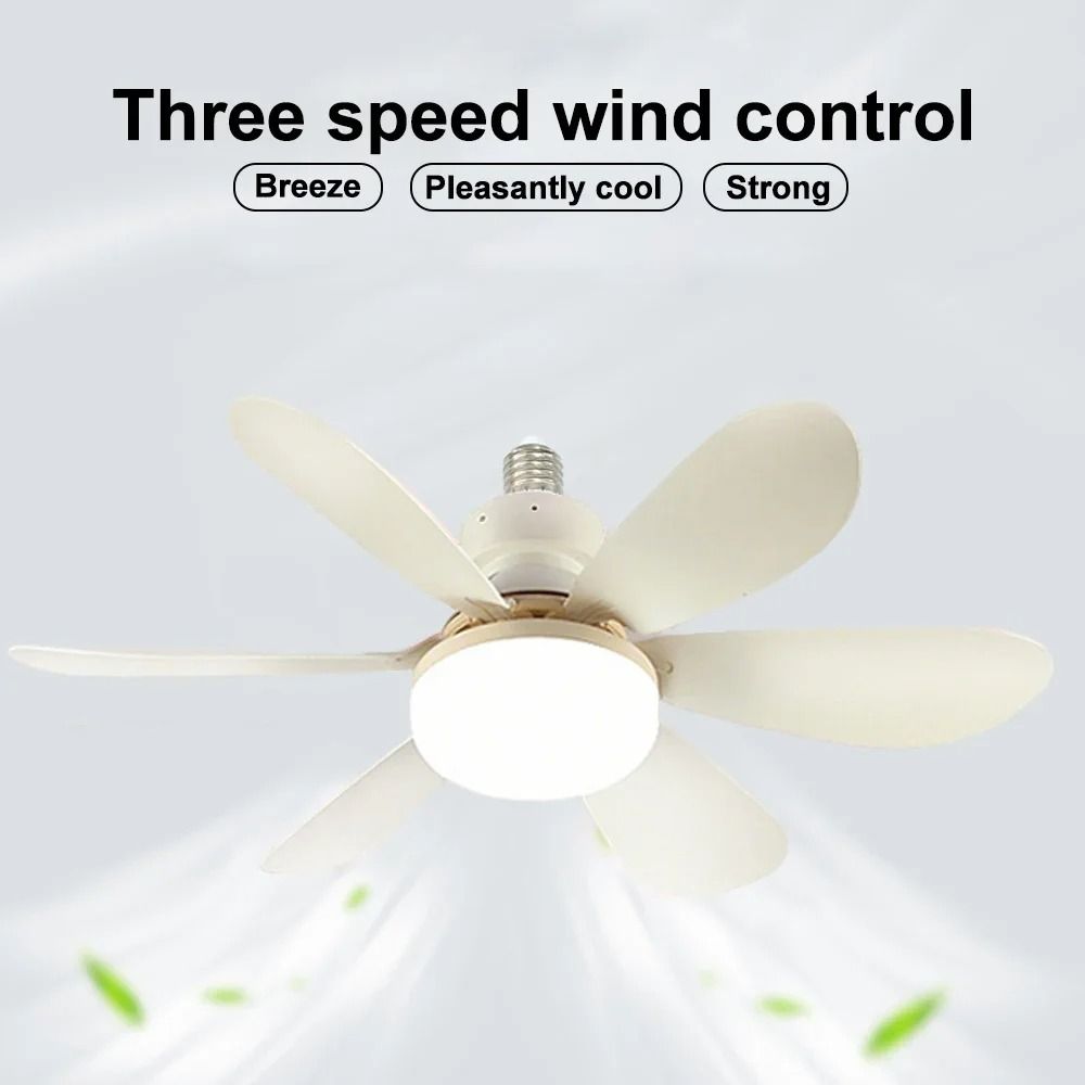 E27 Ceiling Fan Light with Remote Control and Adjustable LED Modes