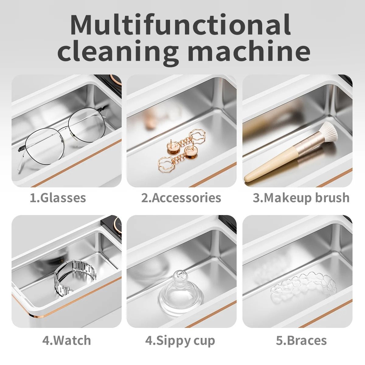 48KHZ Professional Ultrasonic Jewelry and Glasses Cleaner