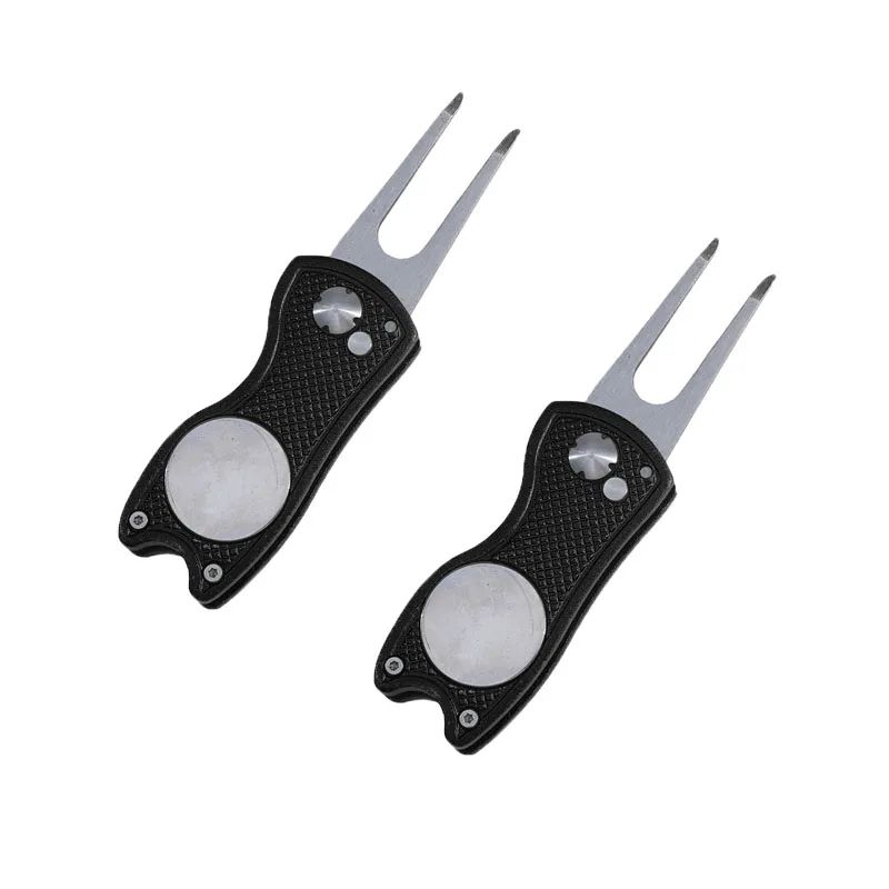 Foldable Golf Divot Repair Tool with Groove Cleaner