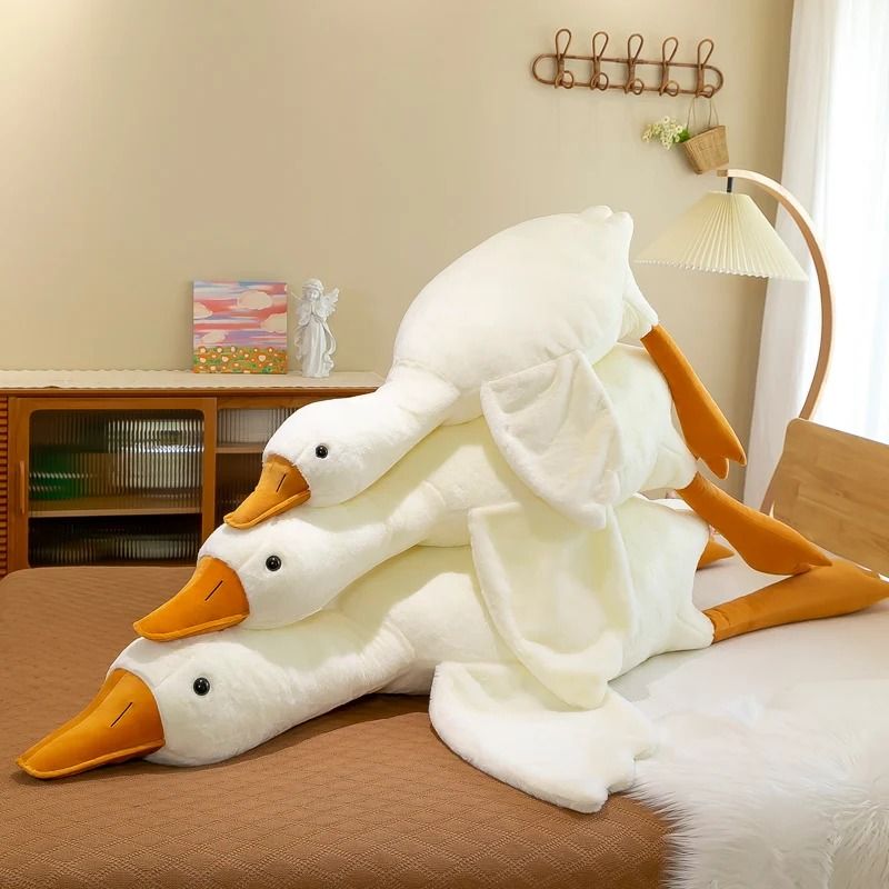 Big White Goose Plush Pillow Soft Toy for Bed or Gift in Multiple Sizes