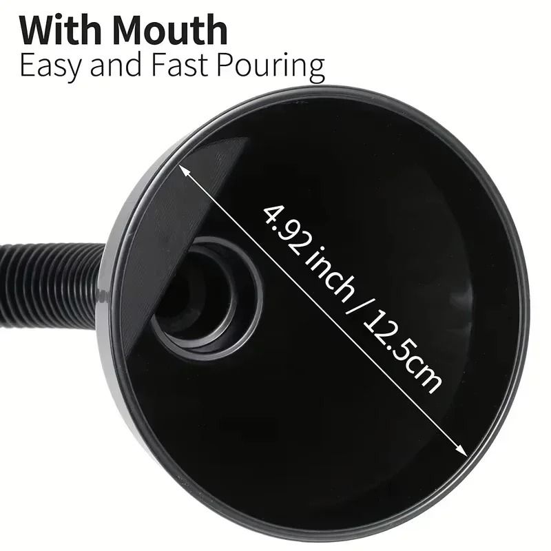 Flexible Automotive Fuel Funnel with Wide Mouth Spill Proof Design