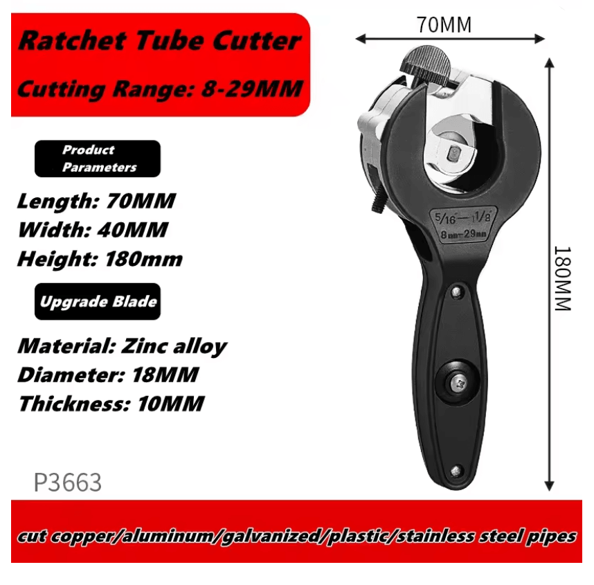 Compact Ratcheting Tube Cutter Tool