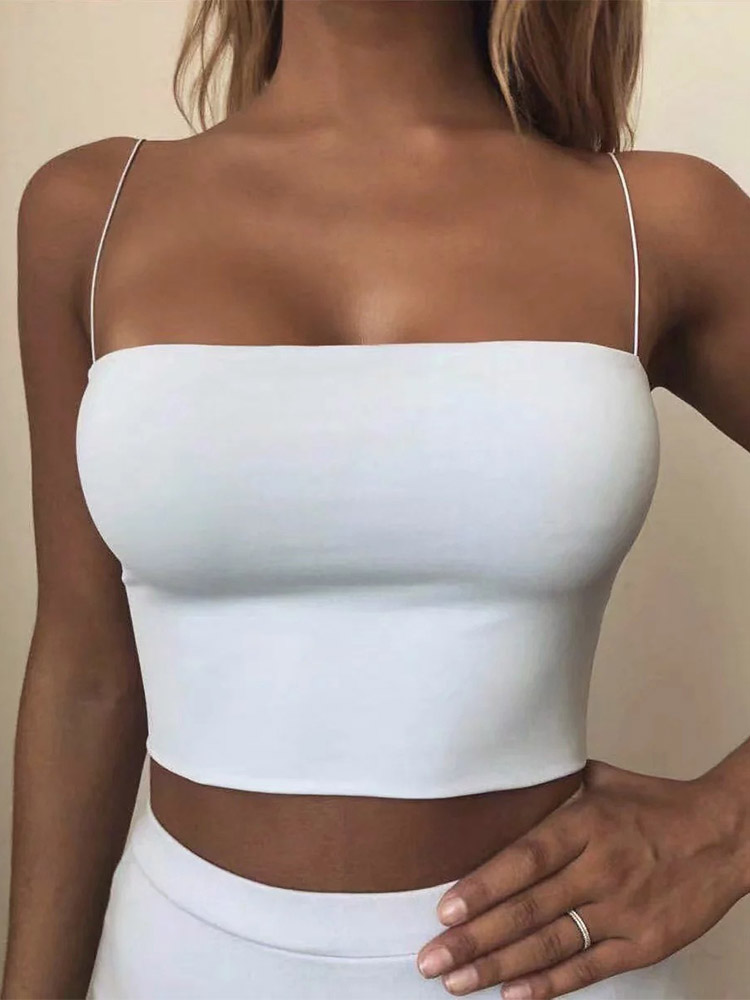 Sexy Elastic Cotton Camis, Summer Women's Crop Top, Sleeveless Short Tank Bar