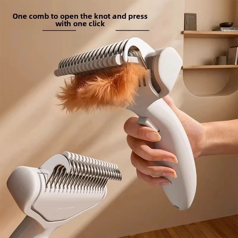 Stainless Steel Pet Dematting Comb – Professional Dog Hair Removal Brush – High-Yield Grooming & Deshedding Tool