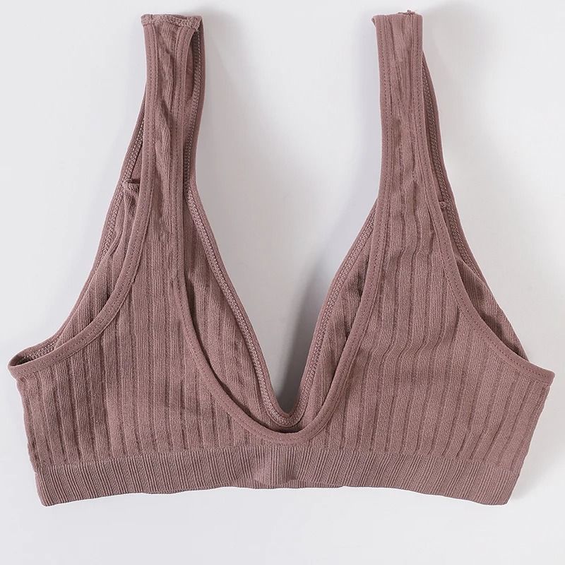 Veloura Seamless Deep V Bra Wire Free Backless Top
