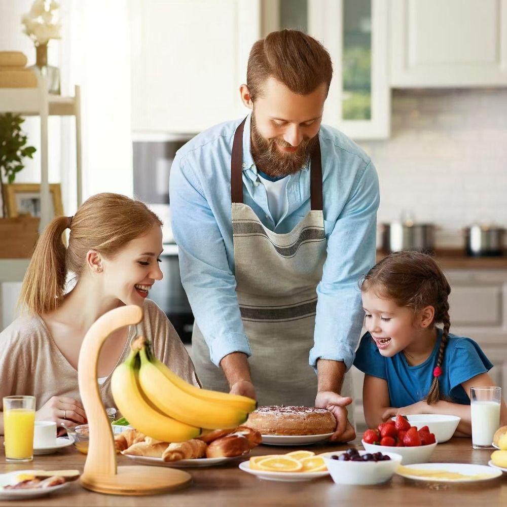 Space-Saving Wooden Banana Holder with Hanging Hook, Keep Your Fruit Fresh