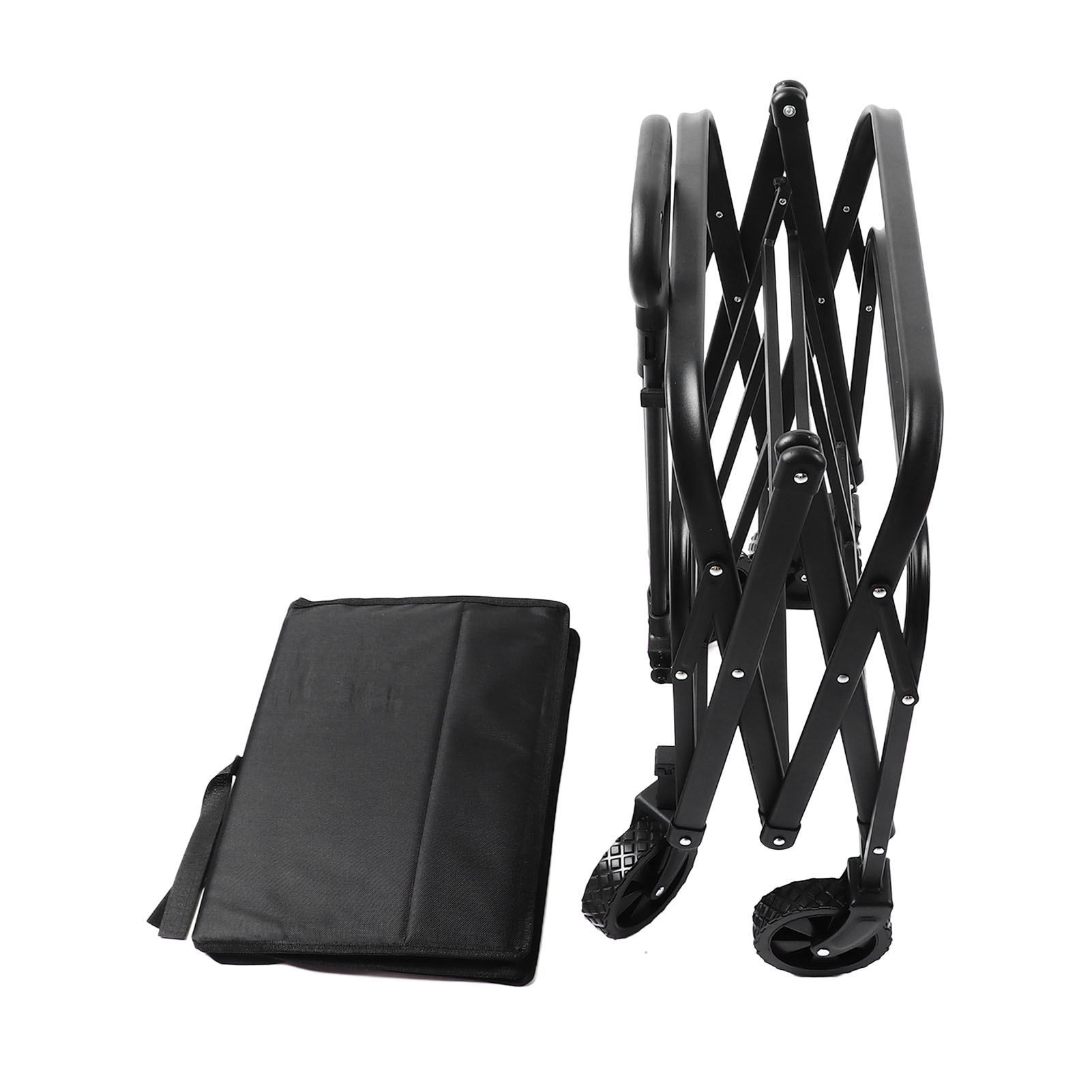 Collapsible Wagon Folding Wagon Cart with All Terrain Wheels and Heavy Duty Utility Capacity