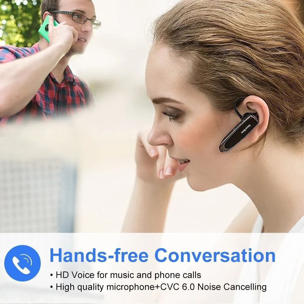 Wireless Bluetooth Earphone with Long Battery Life and Noise Cancelling Mic