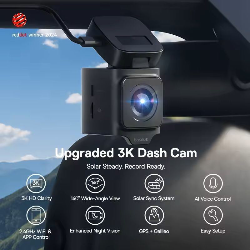 3K Front and Rear Dash Cam with GPS and Parking Mode
