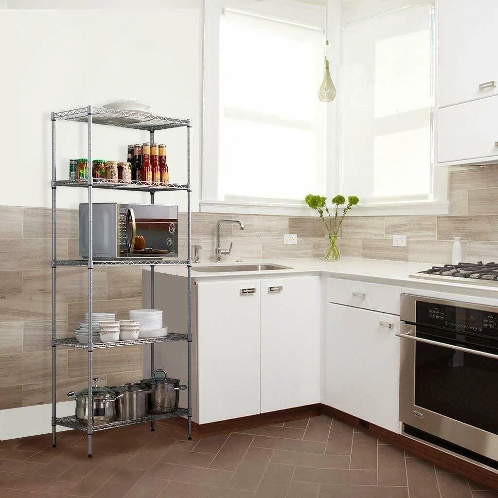 Adjustable 5 Tier Wire Shelving Rack, Storage Unit for Easy Home Organization
