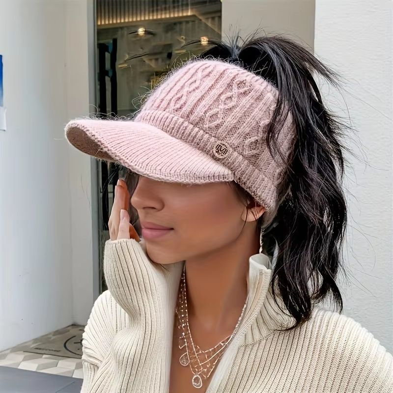 CozyShield Thick Lined Knitted Sun Cap with Ear Protection for Women