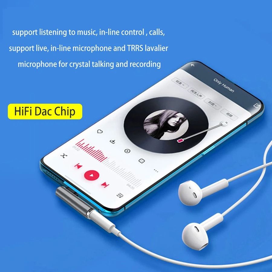 DAC USB C to 3.5mm Audio Adapter Digital Headphone Jack Converter