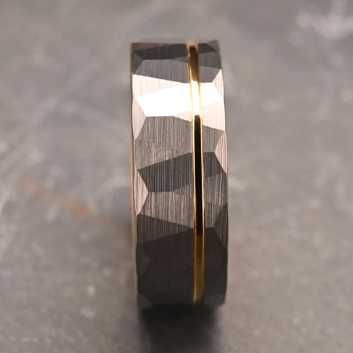 Hammered Tungsten Carbide Professional Wedding Band