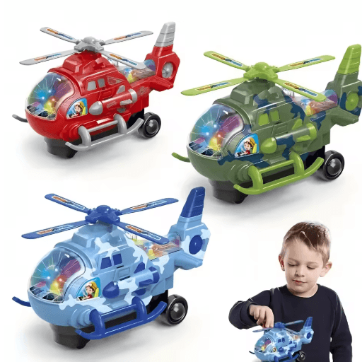 Electric Helicopter Toy for Kids 360° Rotating Light Music Aircraft Ages 3+