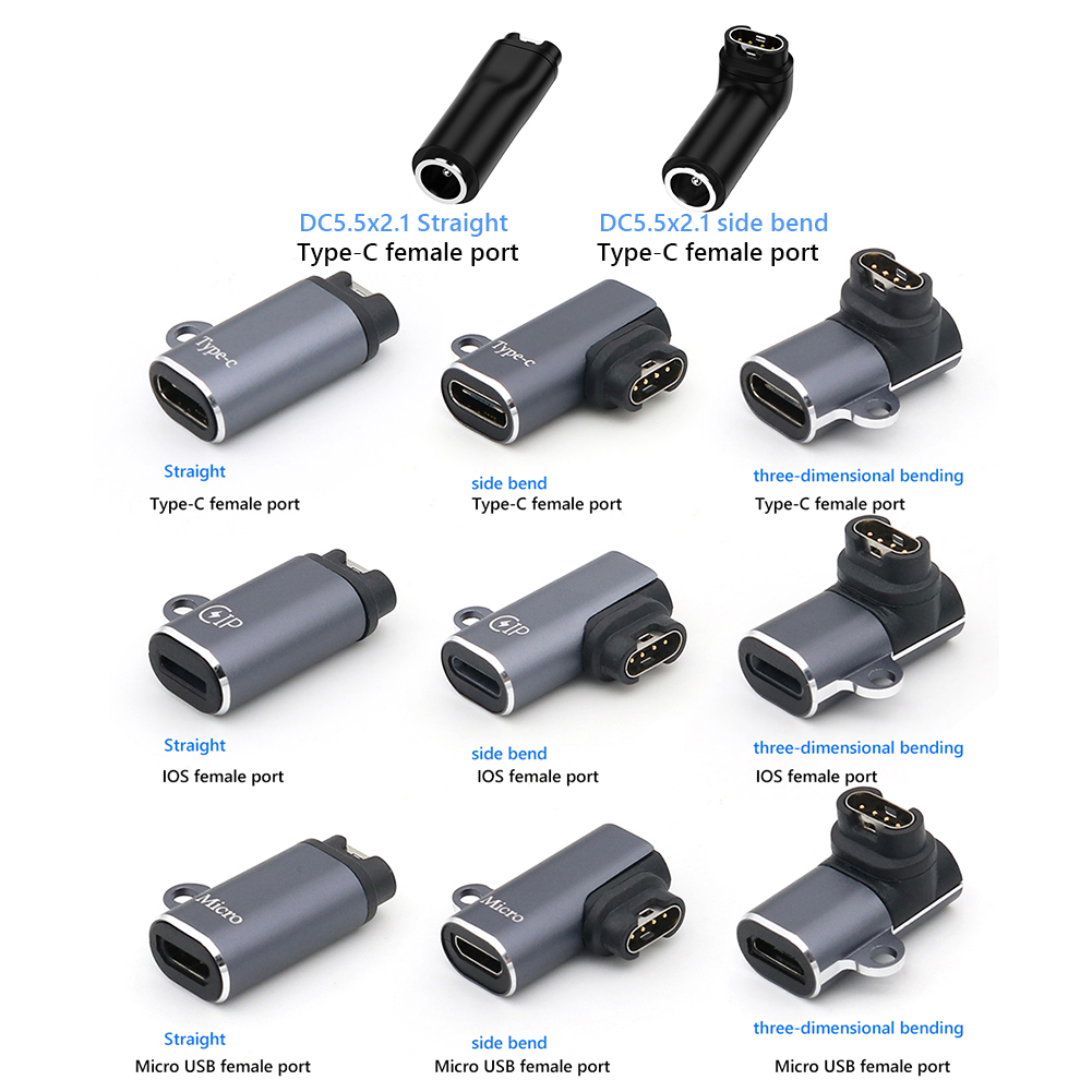 Garmin Watch Charger Adapter, Portable USB Charging Converter with Type C/Micro USB for Fenix 7/6/5, Instinct 2S & More