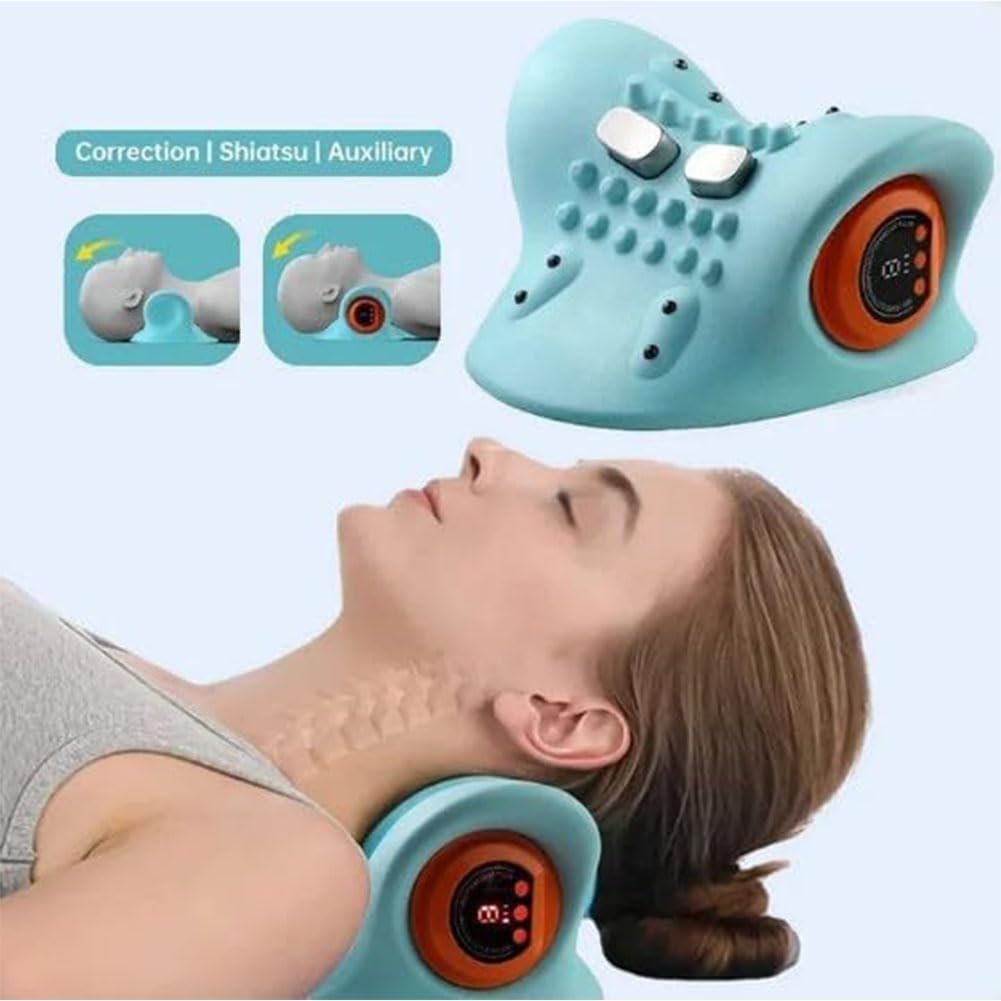 Electric Neck Massager with Airbag Traction and Infrared Heat