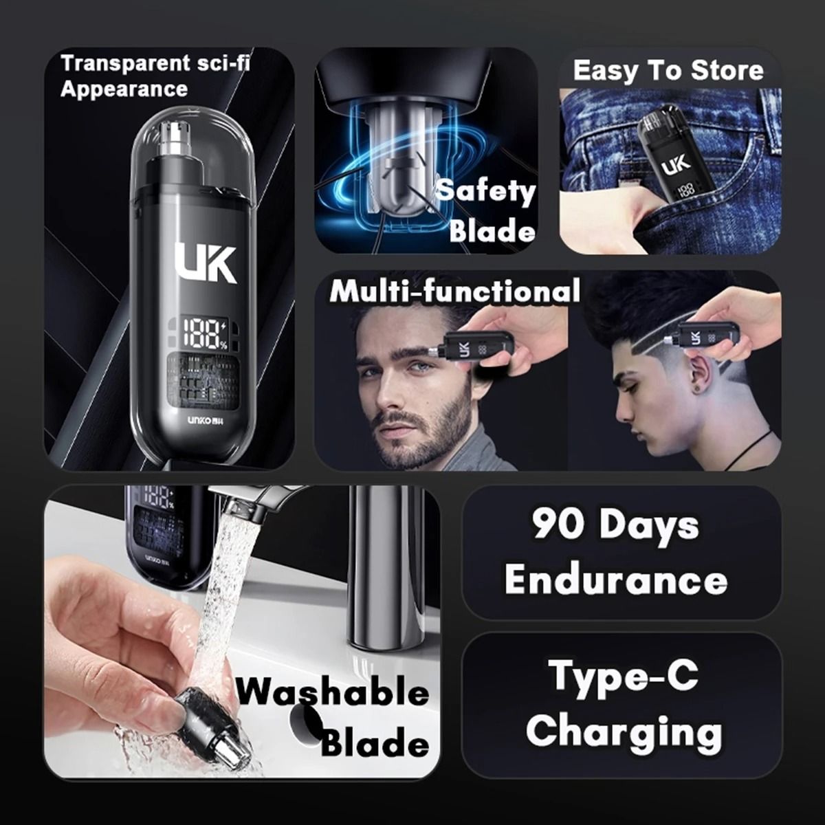 Portable Electric Nose Ear and Eyebrow Trimmer Rechargeable Mini Groomer